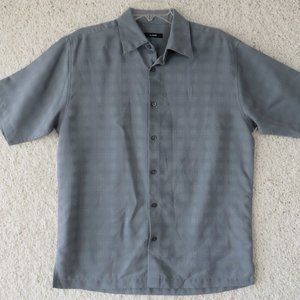 ALFANI* Men's Short Sleeve Button Down‎ Shirt Size Small Gray